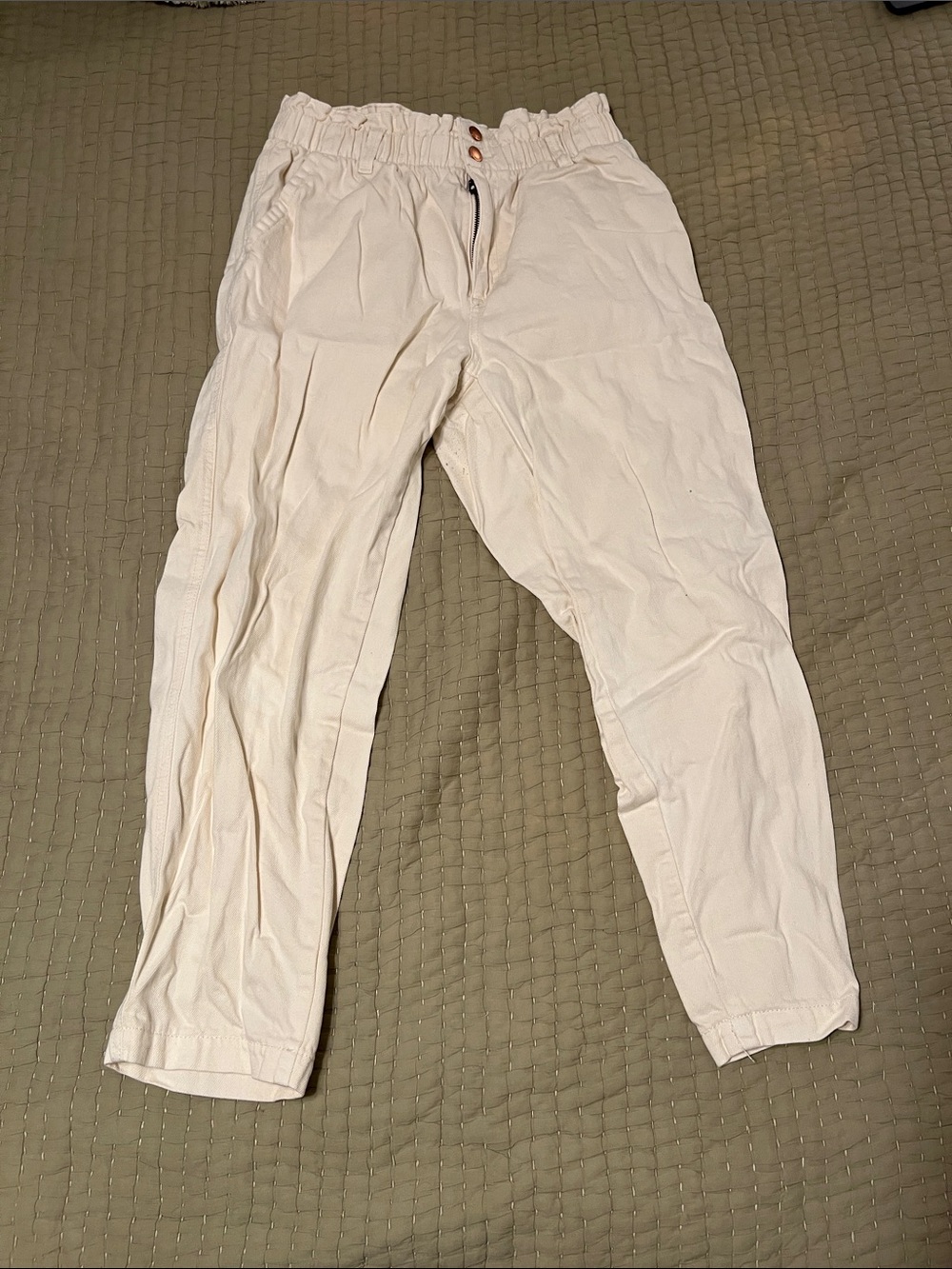 Universal Thread Cream Paperbag Waist Chinos